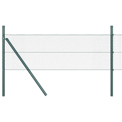 Zaun mit Pfosten Grün 0,5 x 25 m PVC-beschichteter Stahl
