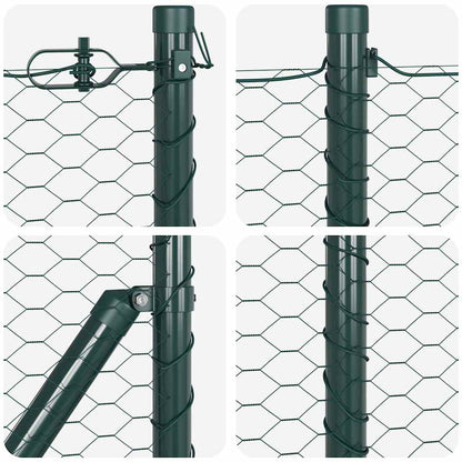 Zaun mit Pfosten Grün 0,5 x 25 m PVC-beschichteter Stahl