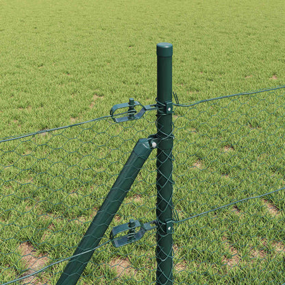 Zaun mit Pfosten Grün 0,5 x 25 m PVC-beschichteter Stahl