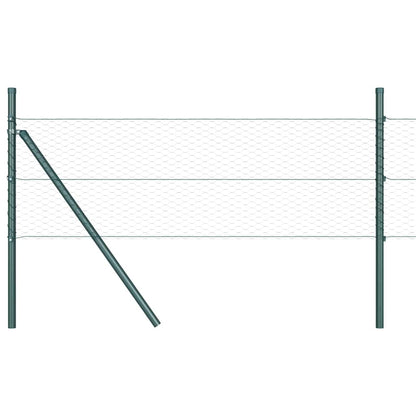 Zaun mit Pfosten Grün 0,5 x 25 m PVC-beschichteter Stahl