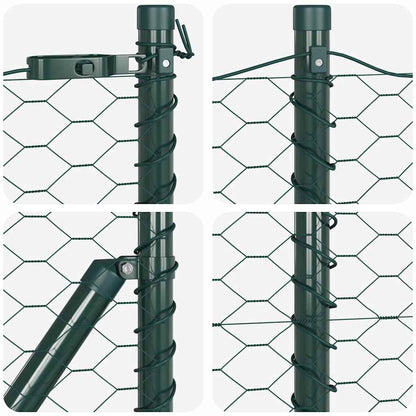 Zaun mit Pfosten Grün 0,5 x 25 m PVC-beschichteter Stahl