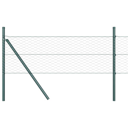 Zaun mit Pfosten Grün 0,5 x 25 m PVC-beschichteter Stahl