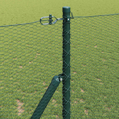 Zaun mit Pfosten Grün 1,2 x 25 m PVC-beschichteter Stahl