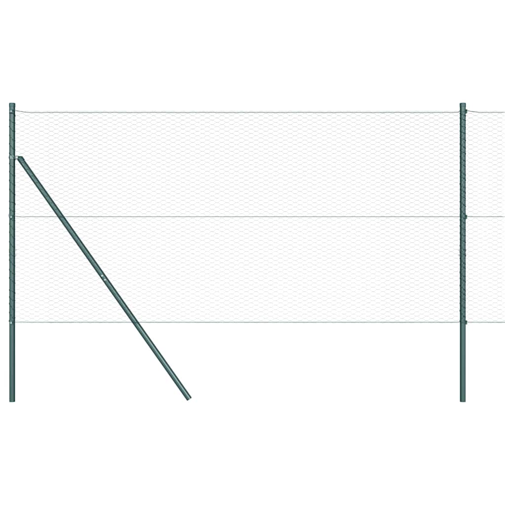 Zaun mit Pfosten Grün 1.2 x 25 m PVC-beschichteter Stahl