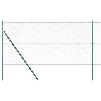 Zaun mit Pfosten Grün 1.2 x 25 m PVC-beschichteter Stahl