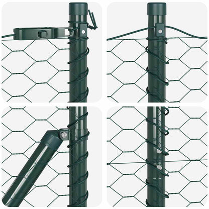Zaun mit Pfosten Grün 1.2 x 25 m PVC-beschichteter Stahl