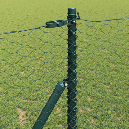 Zaun mit Pfosten Grün 1,2 x 25 m PVC-beschichteter Stahl