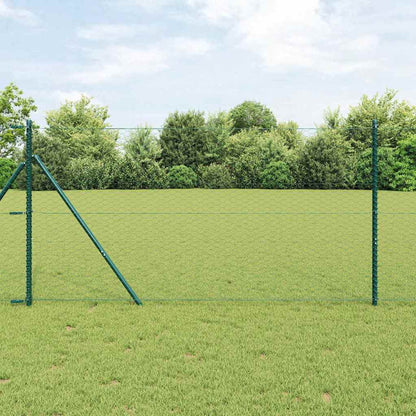Zaun mit Pfosten Grün 1.2 x 25 m PVC-beschichteter Stahl