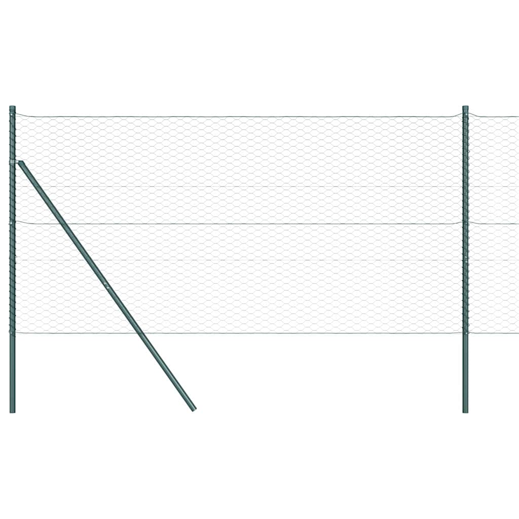 Zaun mit Pfosten Grün 1.2 x 25 m PVC-beschichteter Stahl
