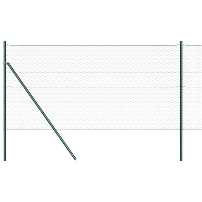 Zaun mit Pfosten Grün 1.2 x 25 m PVC-beschichteter Stahl