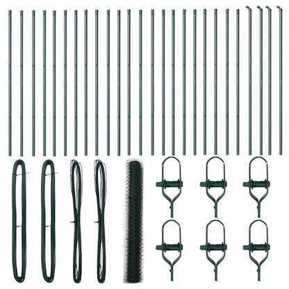 Zaun mit Pfosten Grün 1 x 50 m PVC-beschichteter Stahl