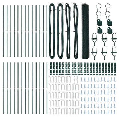 Zaun mit Pfosten Grün 1,2 x 50 m PVC-beschichteter Stahl
