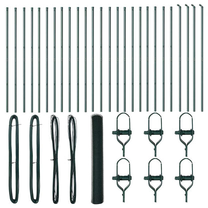 Zaun mit Pfosten Grün 1,4 x 50 m PVC-beschichteter Stahl