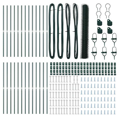 Zaun mit Pfosten Grün 1,4 x 50 m PVC-beschichteter Stahl