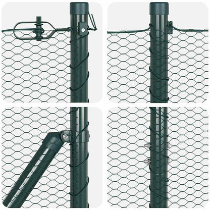 Zaun mit Pfosten Grün 1.5 x 50 m PVC-beschichteter Stahl