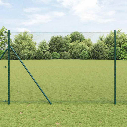 Zaun mit Pfosten Grün 1.5 x 50 m PVC-beschichteter Stahl