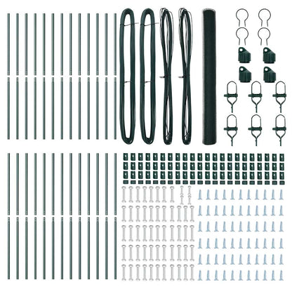 Zaun mit Pfosten Grün 1,5 x 50 m PVC-beschichteter Stahl