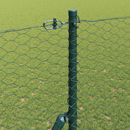 Zaun mit Pfosten Grün 1,5 x 50 m PVC-beschichteter Stahl