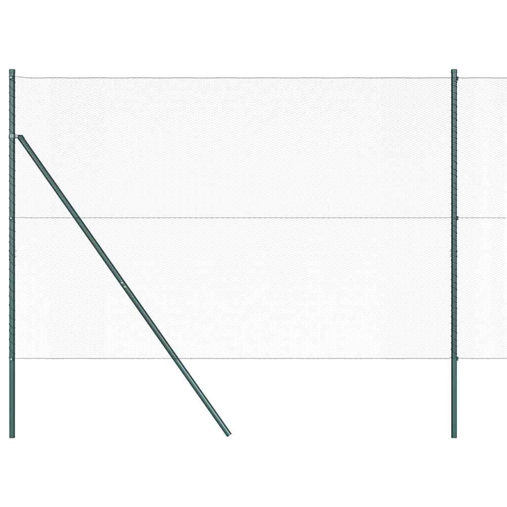 Zaun mit Pfosten Grün 1,6 x 50 m PVC-beschichteter Stahl