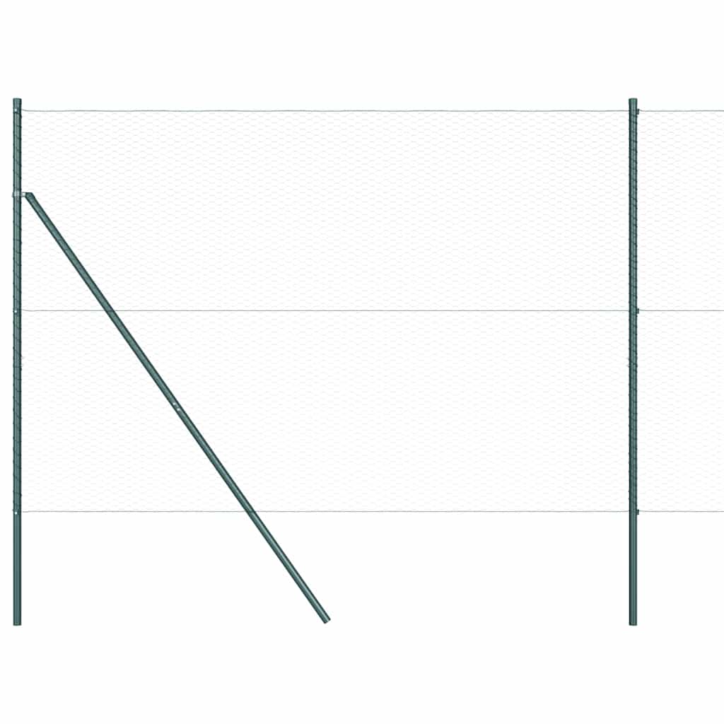 Zaun mit Pfosten Grün 1,6 x 50 m PVC-beschichteter Stahl