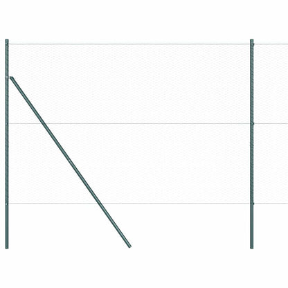 Zaun mit Pfosten Grün 1,6 x 50 m PVC-beschichteter Stahl