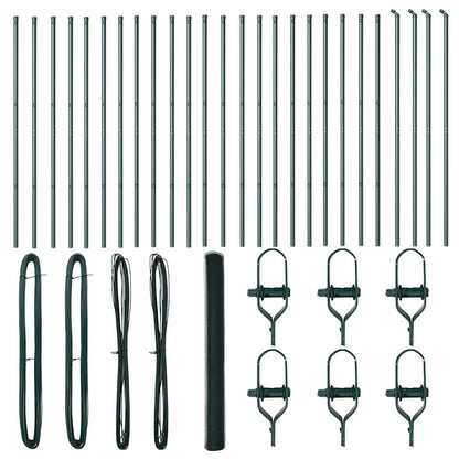 Zaun mit Pfosten Grün 1,6 x 50 m PVC-beschichteter Stahl