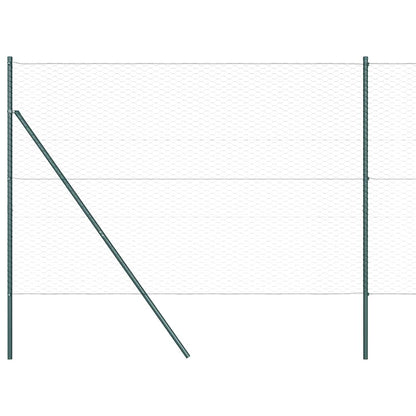 Zaun mit Pfosten Grün 1,6 x 50 m PVC-beschichteter Stahl