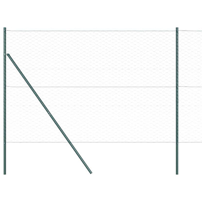 Zaun mit Pfosten Grün 1,6 x 50 m PVC-beschichteter Stahl
