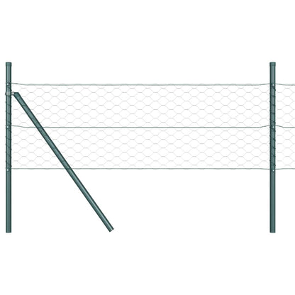 Zaun mit Pfosten Grün 0,6 x 100 m PVC-beschichteter Stahl