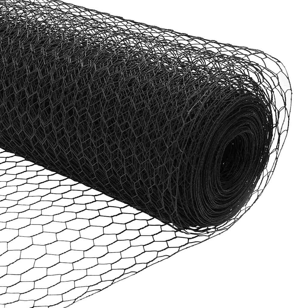 Zaun mit Pfosten Grau 0,4 x 10 m PVC-beschichteter Stahl