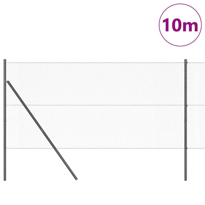 Zaun mit Pfosten Grau 1,4 x 10 m PVC-beschichteter Stahl