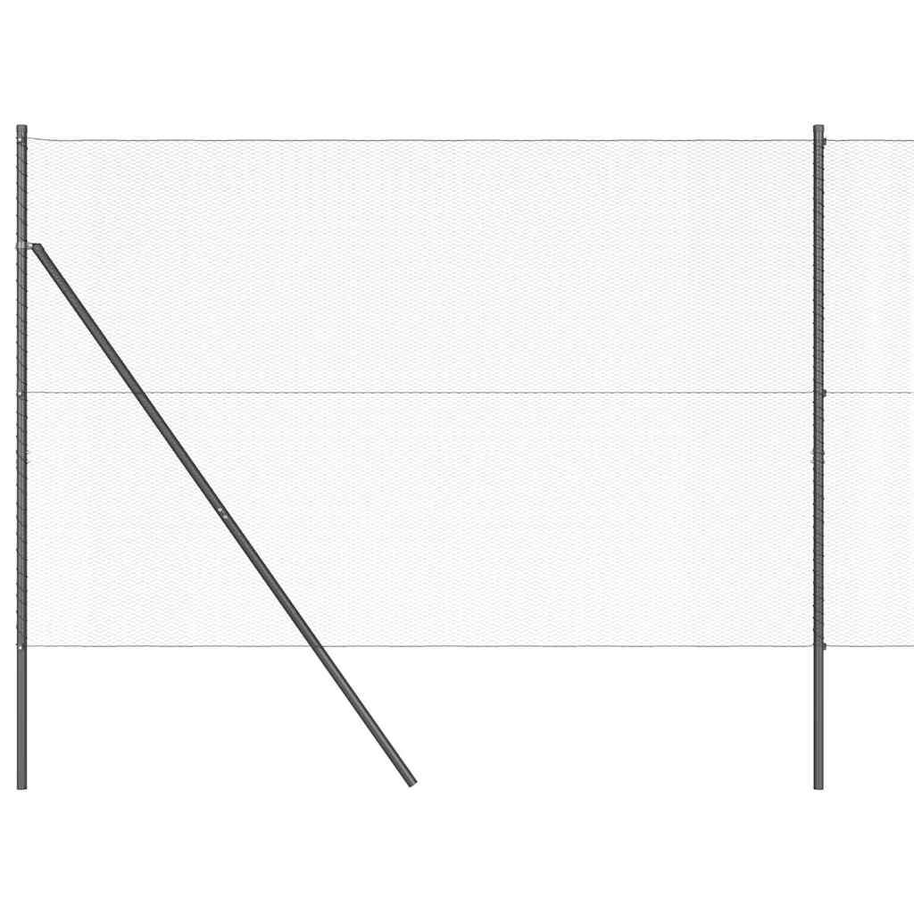 Zaun mit Pfosten Grau 1,5 x 25 m PVC-beschichteter Stahl