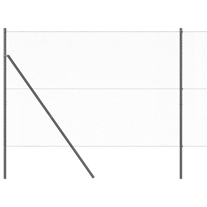 Zaun mit Pfosten Grau 1,5 x 25 m PVC-beschichteter Stahl