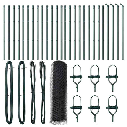 Zaun mit Pfosten Grau 0.4 x 50 m PVC-beschichteter Stahl