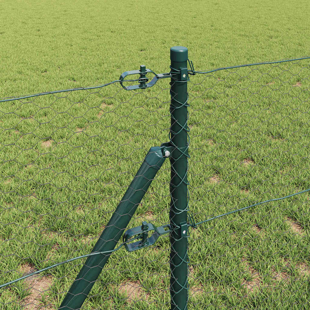 Zaun mit Pfosten Grau 0,6 x 50 m PVC-beschichteter Stahl