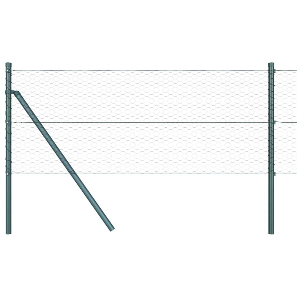 Zaun mit Pfosten Grau 0,6 x 50 m PVC-beschichteter Stahl