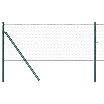 Zaun mit Pfosten Grau 0,6 x 50 m PVC-beschichteter Stahl