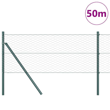 Zaun mit Pfosten Grau 0,6 x 50 m PVC-beschichteter Stahl