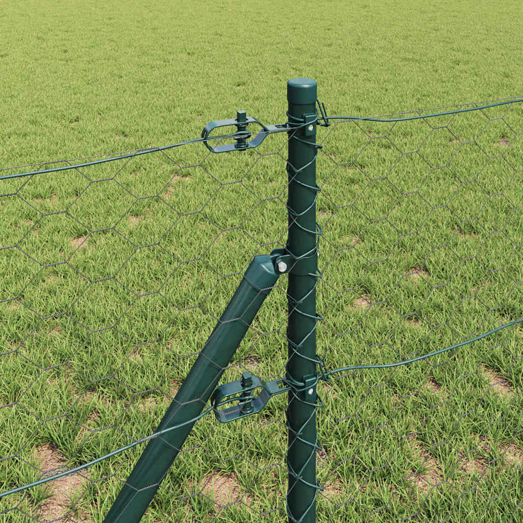Zaun mit Pfosten Grau 0,6 x 50 m PVC-beschichteter Stahl