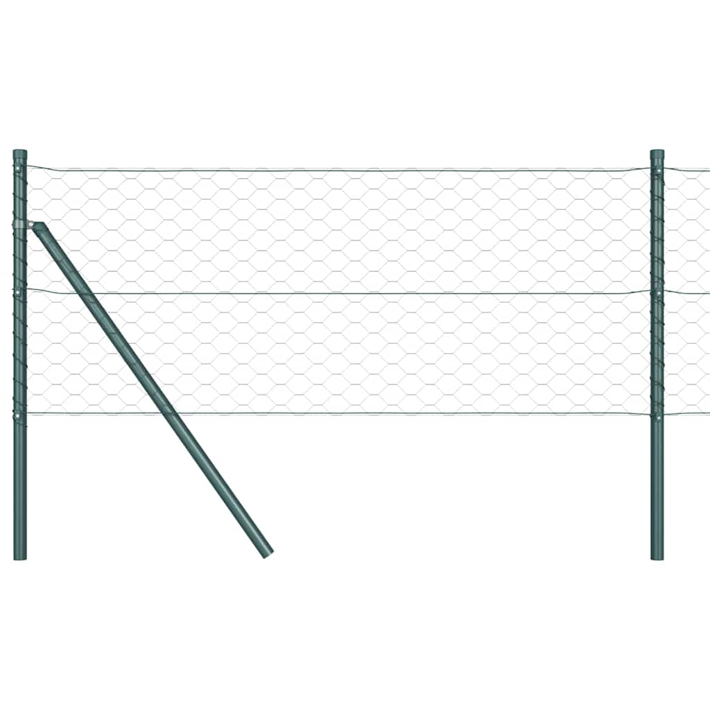 Zaun mit Pfosten Grau 0,6 x 50 m PVC-beschichteter Stahl