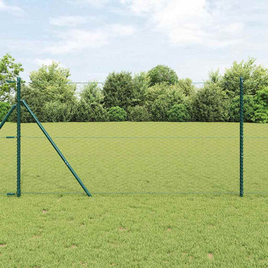 Zaun mit Pfosten Grau 1 x 50 m PVC-beschichteter Stahl