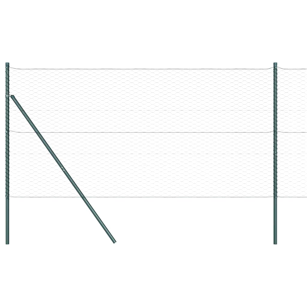 Zaun mit Pfosten Grau 1 x 50 m PVC-beschichteter Stahl