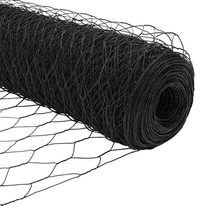 Zaun mit Pfosten Grau 1 x 50 m PVC-beschichteter Stahl