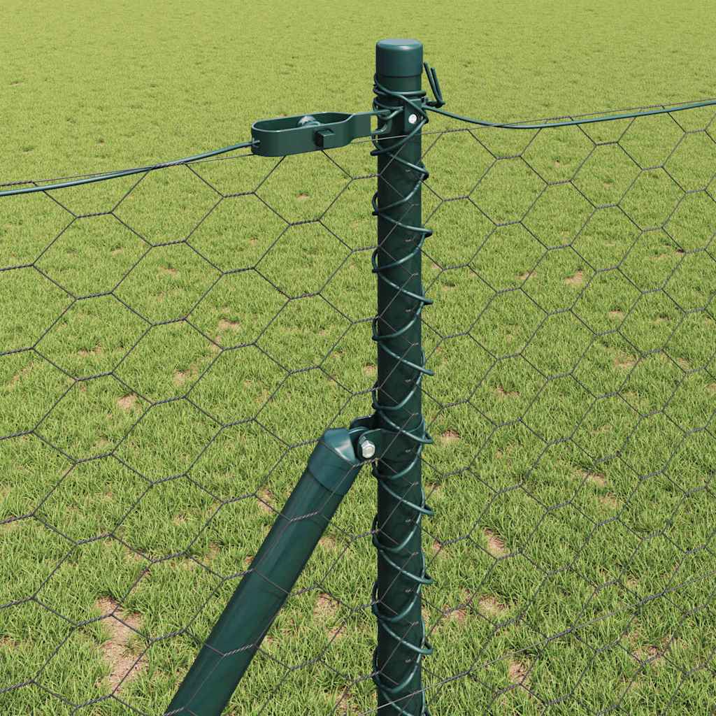 Zaun mit Pfosten Grau 1 x 50 m PVC-beschichteter Stahl