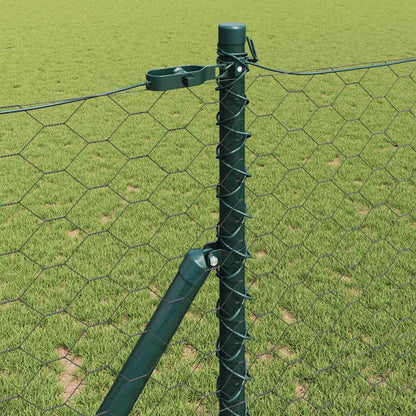 Zaun mit Pfosten Grau 1 x 50 m PVC-beschichteter Stahl