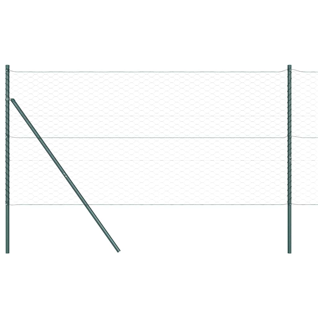 Zaun mit Pfosten Grau 1 x 50 m PVC-beschichteter Stahl