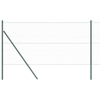 Zaun mit Pfosten Grau 1 x 50 m PVC-beschichteter Stahl