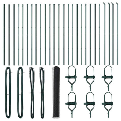 Zaun mit Pfosten Grau 1 x 50 m PVC-beschichteter Stahl