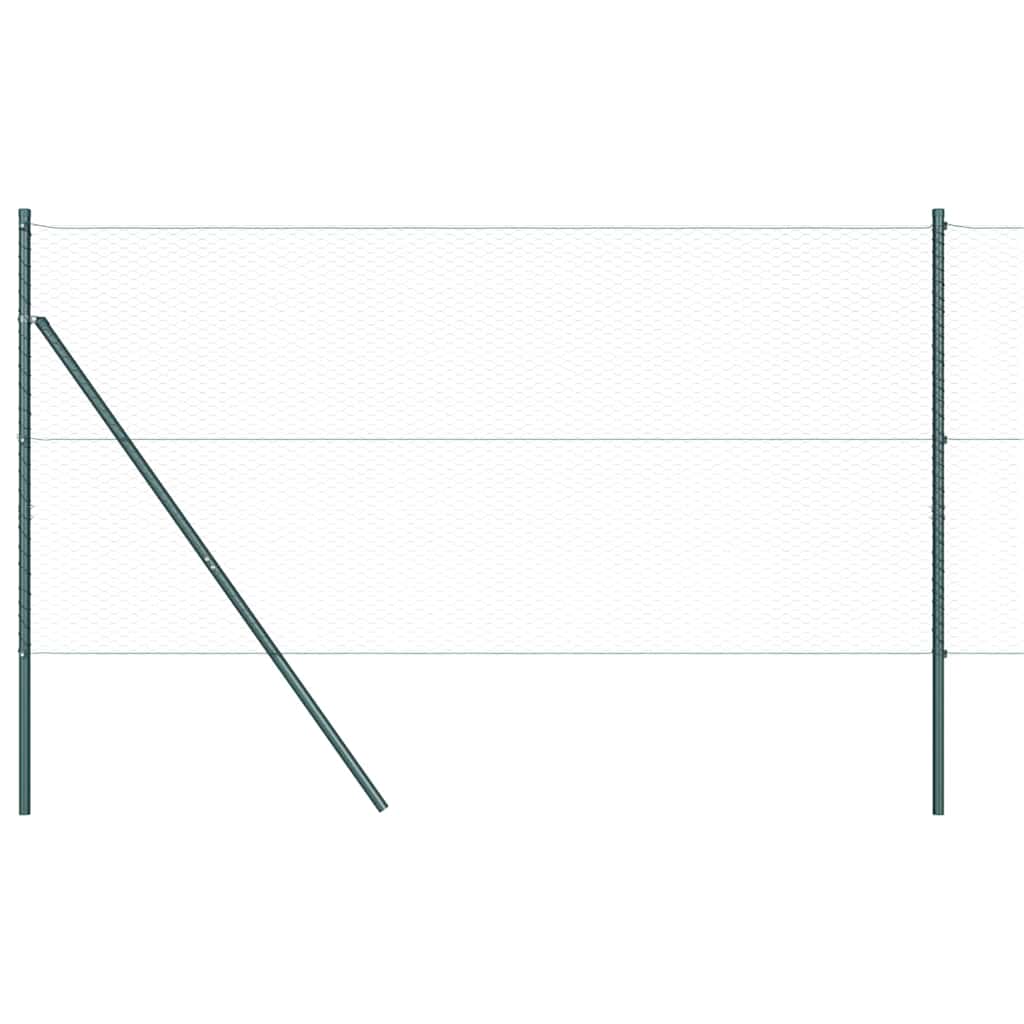 Zaun mit Pfosten Grau 1,2 x 50 m PVC-beschichteter Stahl