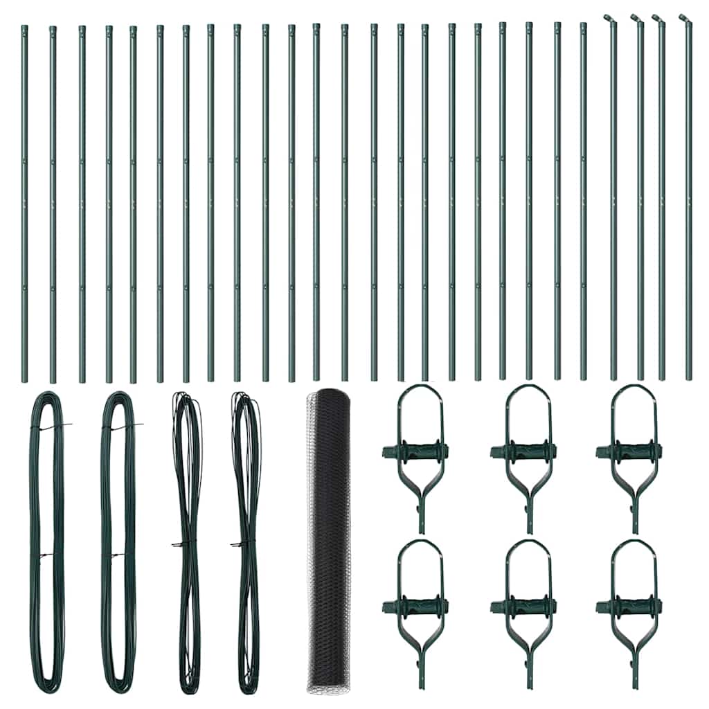 Zaun mit Pfosten Grau 1,2 x 50 m PVC-beschichteter Stahl